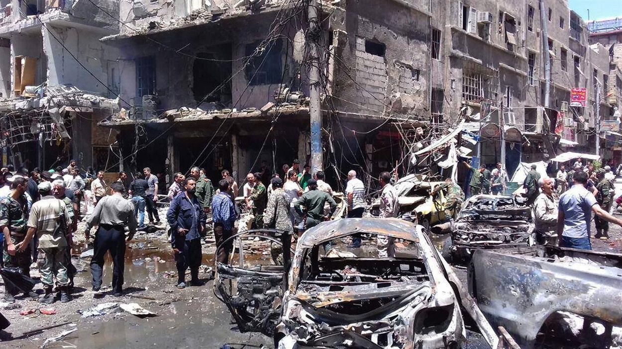 Le quartier de Sayeda Zeinab, après un double attentat-suicide qui a fait au moins 20 morts.