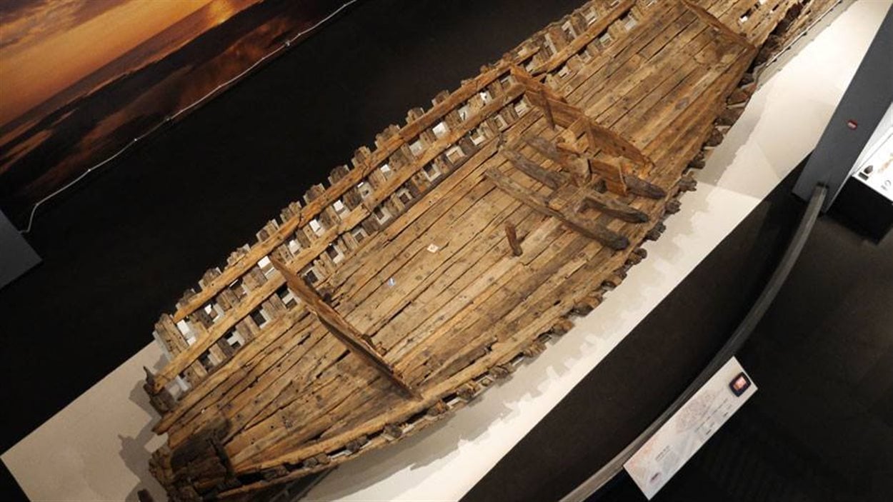 Des vestiges du navire La Belle exposés au musée d'État Bullock, au Texas.