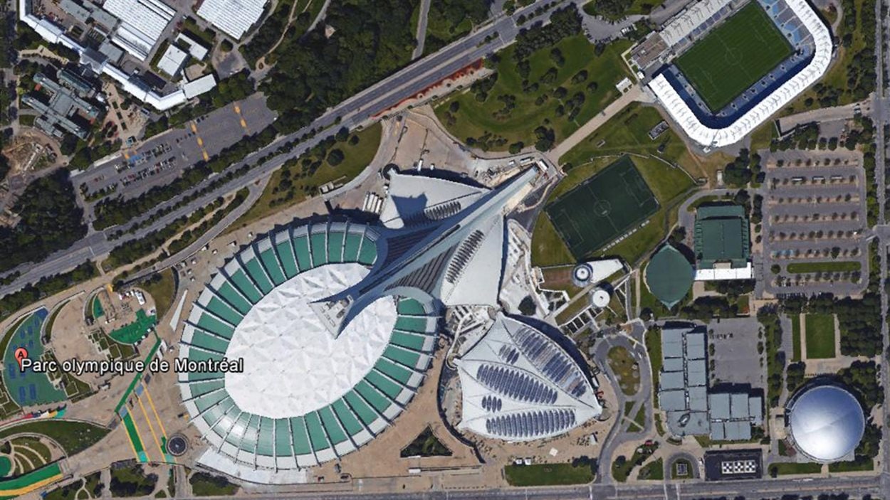 Vue aérienne du Parc olympique de Montréal