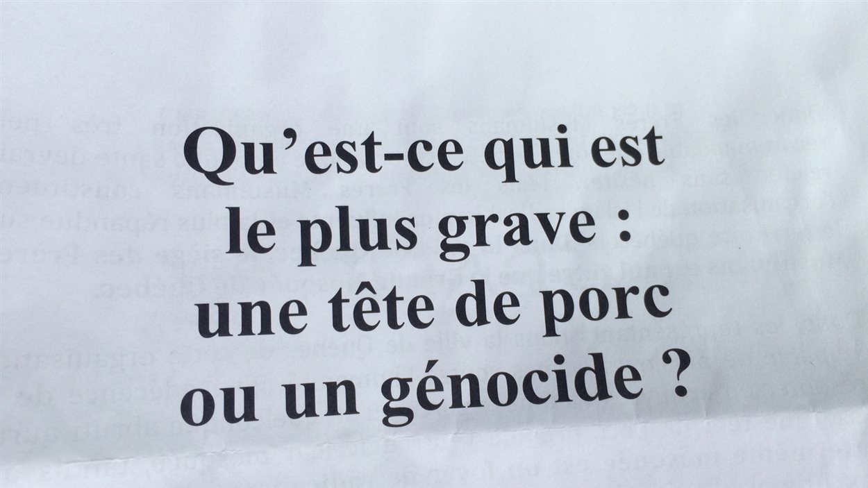 La lettre islamophobe a été distribuée dans des boîtes aux lettres de Sainte-Foy.