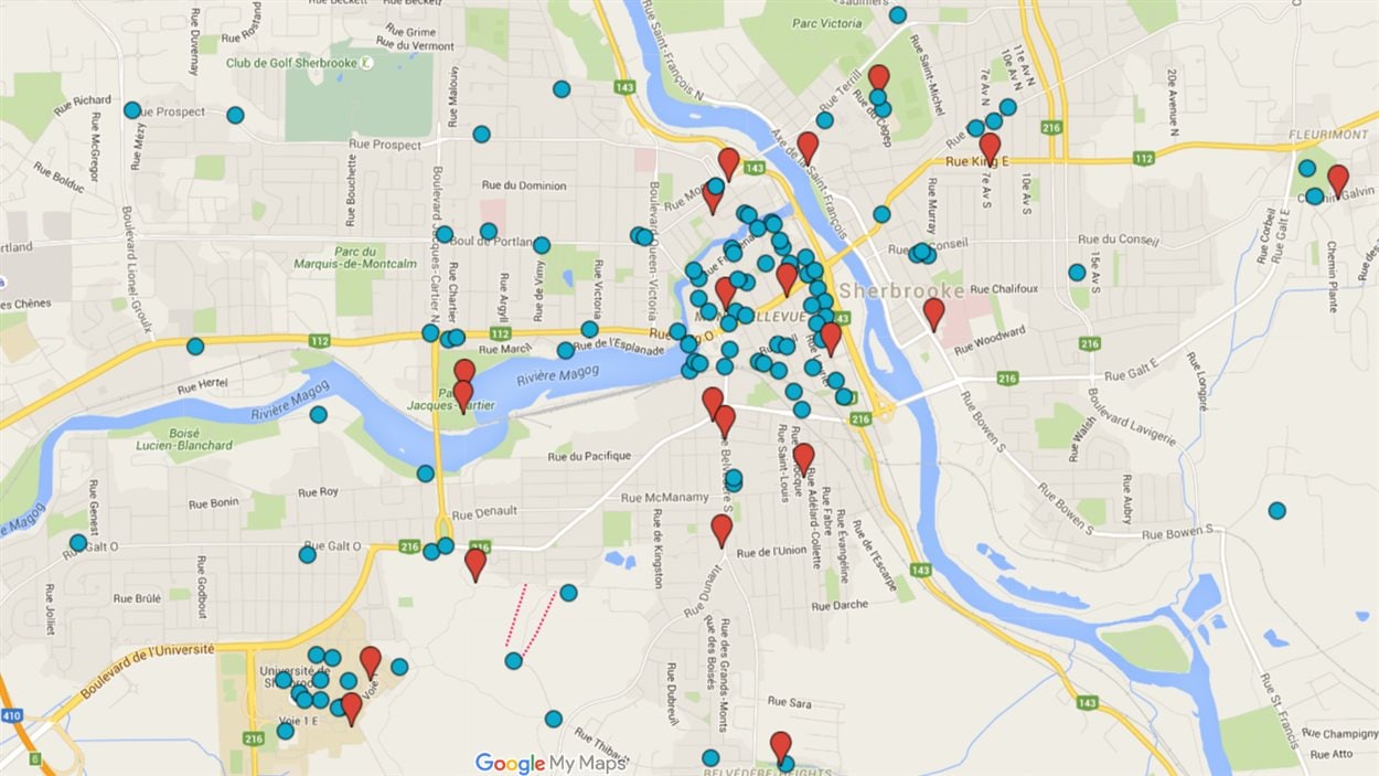 Une carte Google recense les meilleurs endroits pour attraper des Pokémons à Sherbrooke.