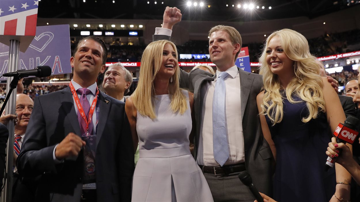 Les enfants de Donald Trump (de gauche à droite), Donald Trump fils, Ivanka Trump, Eric Trump et Tiffany Trump