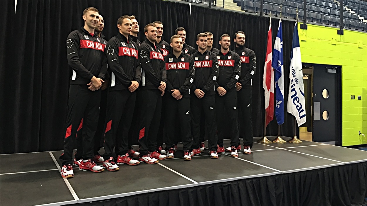 L'équipe canadienne de volleyball masculin pour les Jeux olympiques de Rio.