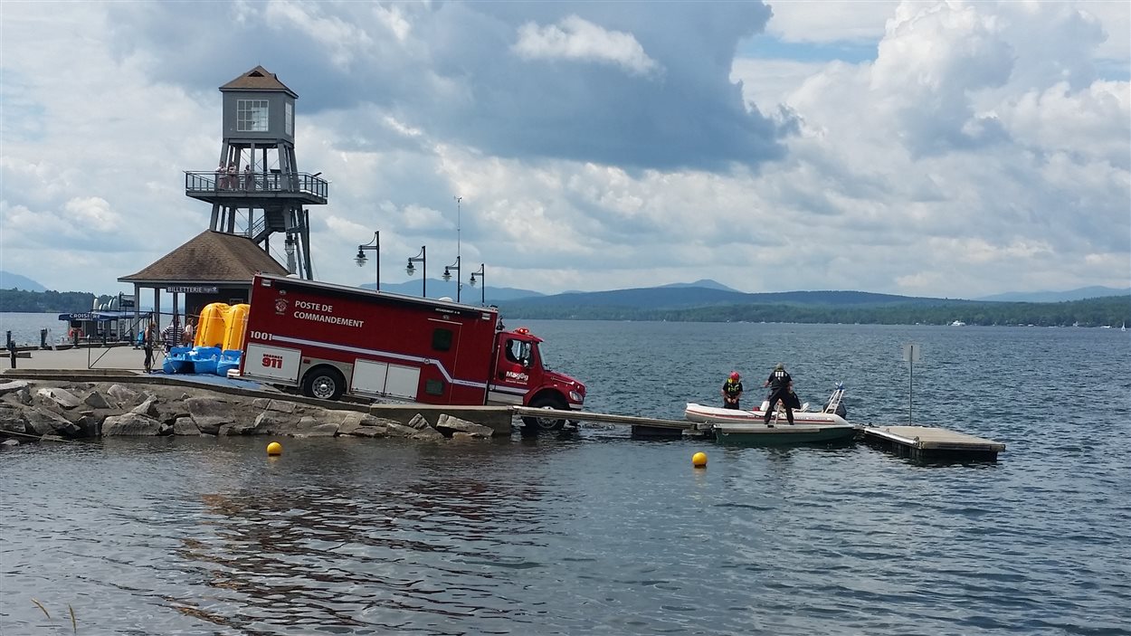 Intervention des pompiers sur le lac Memphrémagog