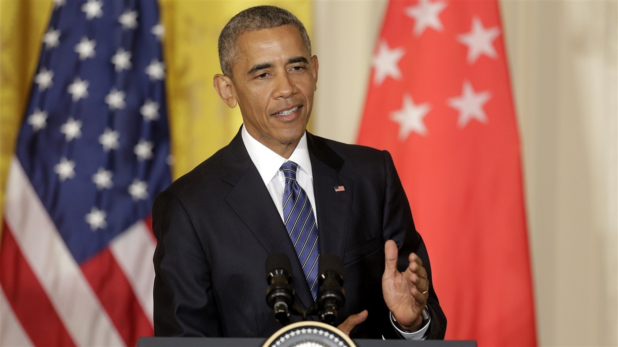 Le président américain Barack Obama a critiqué Donald Trump lors d'un point de presse, à Washington.