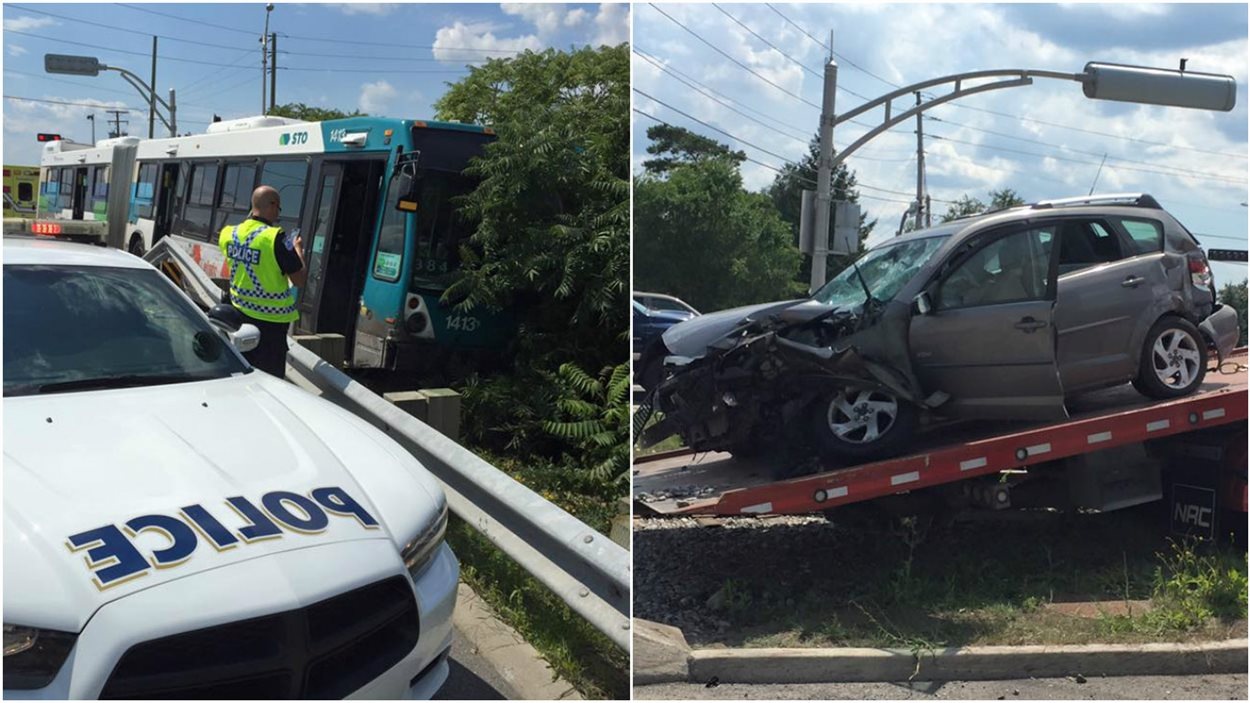 Accident sur le corridor du Rapibus à Gatineau RadioCanada
