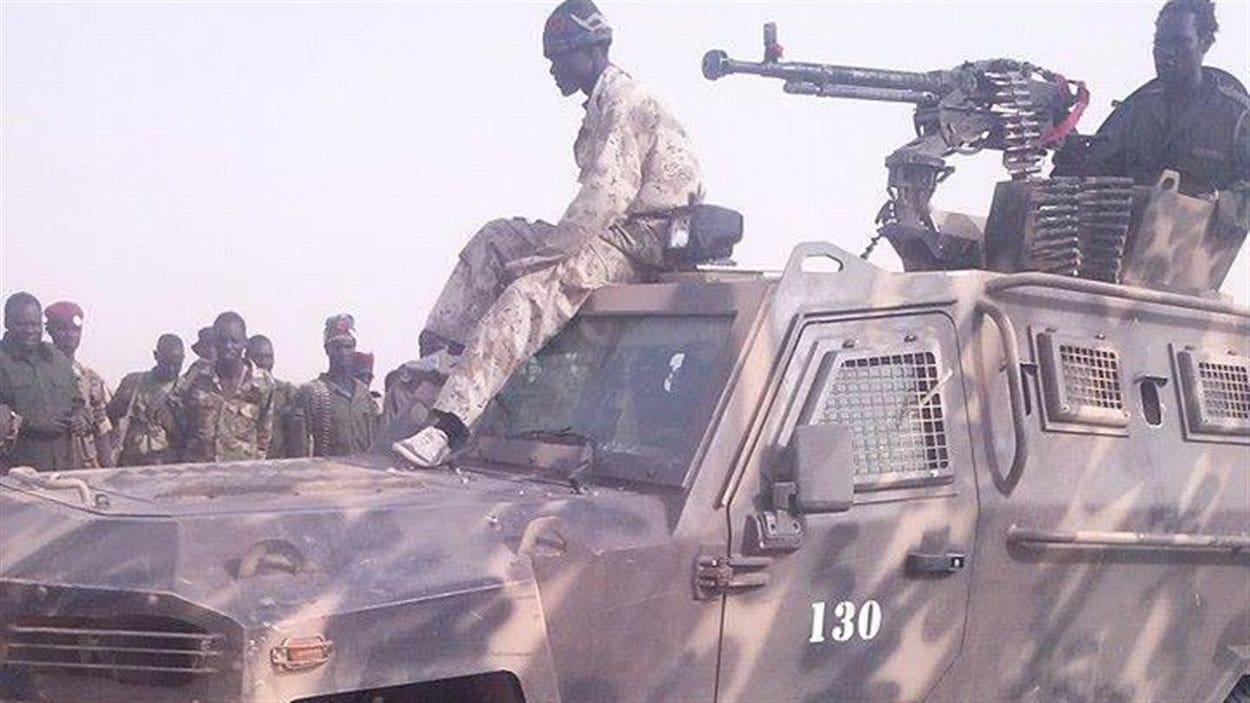 Les photos obtenues par CBC News témoignent de l'usage de véhicules blindés de Streit Group, dans l'État de Unity, au Soudan du Sud, où les combats ont atteint leur point culminant.