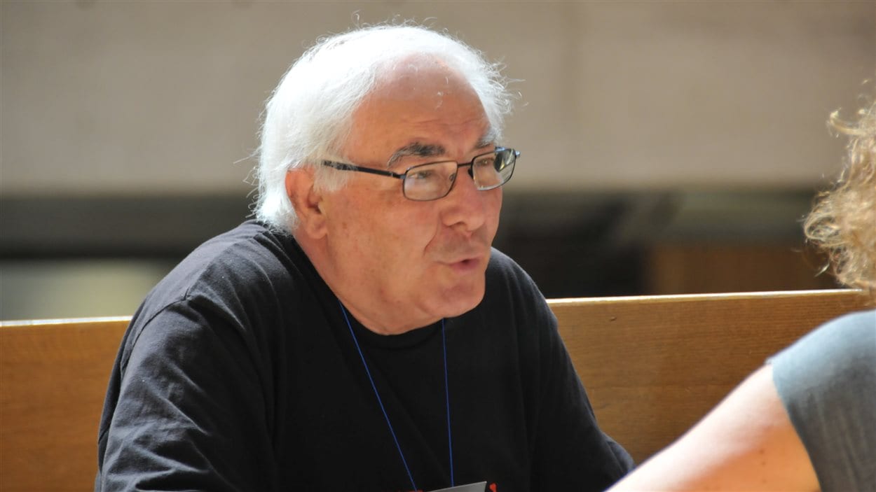 Le militant Riccardo Petrella, lors d'une rencontre au Forum social mondial le 9 août 2016 à Montréal.