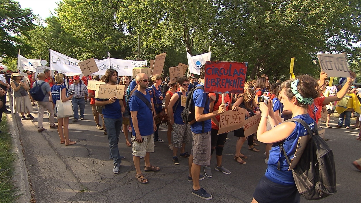 Manifestation en ouverture du Forum social mondial le 9 août 2016.