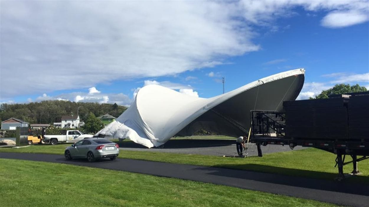 Le nouvel emplacement des spectacles du festival Éole en musique, au parc des Îles.