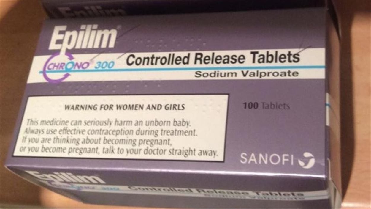 Un exemple d’avertissement aux femmes enceintes sur les médicaments contre l’épilepsie, imposé en Grande-Bretagne.