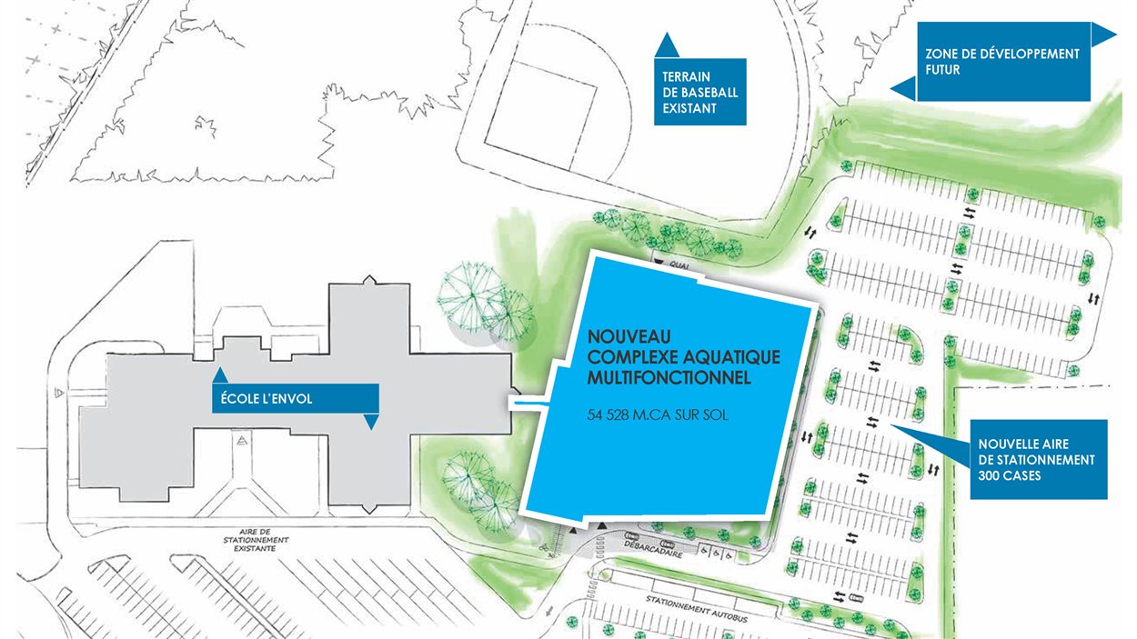 Le nouveau complexe sera situé près de l'École secondaire de l'Envol.