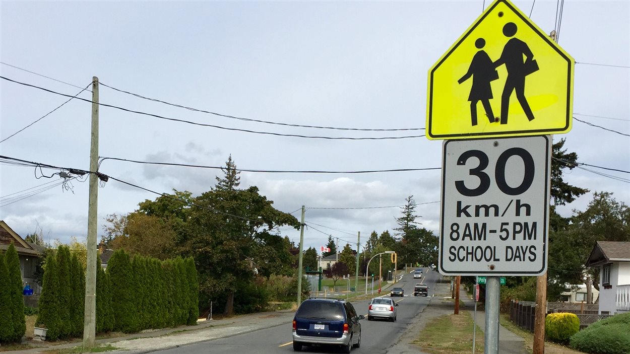 Une zone scolaire limitée à 30 km/h à Saanich