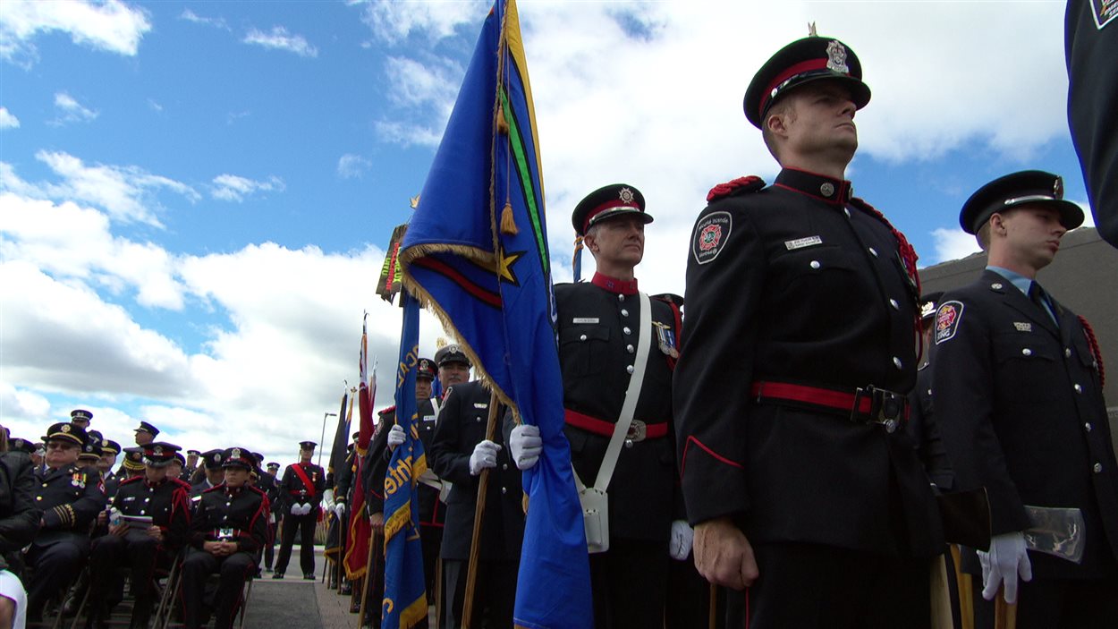 La cérémonie commémorative des pompiers canadiens morts en service sur les plaines LeBreton