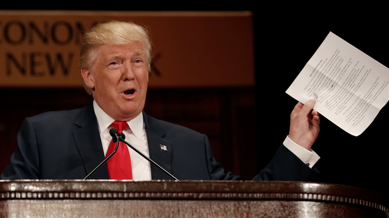 Donald Trump, jeudi, au Economic Club de New York