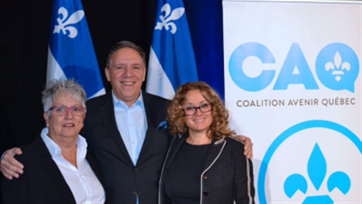Ginette Marotte, François Legault et Julie Chapdelaine