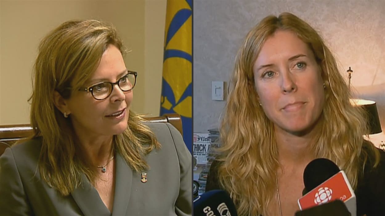 Anne Guérette de Démocratie Québec et Julie Lemieux d'Équipe Labeaume