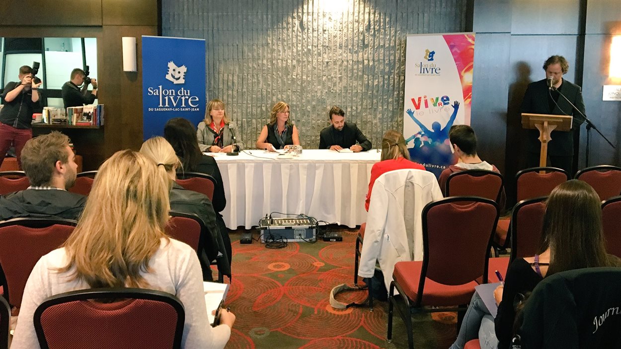 La conférence de presse du Salon du livre, mardi matin.