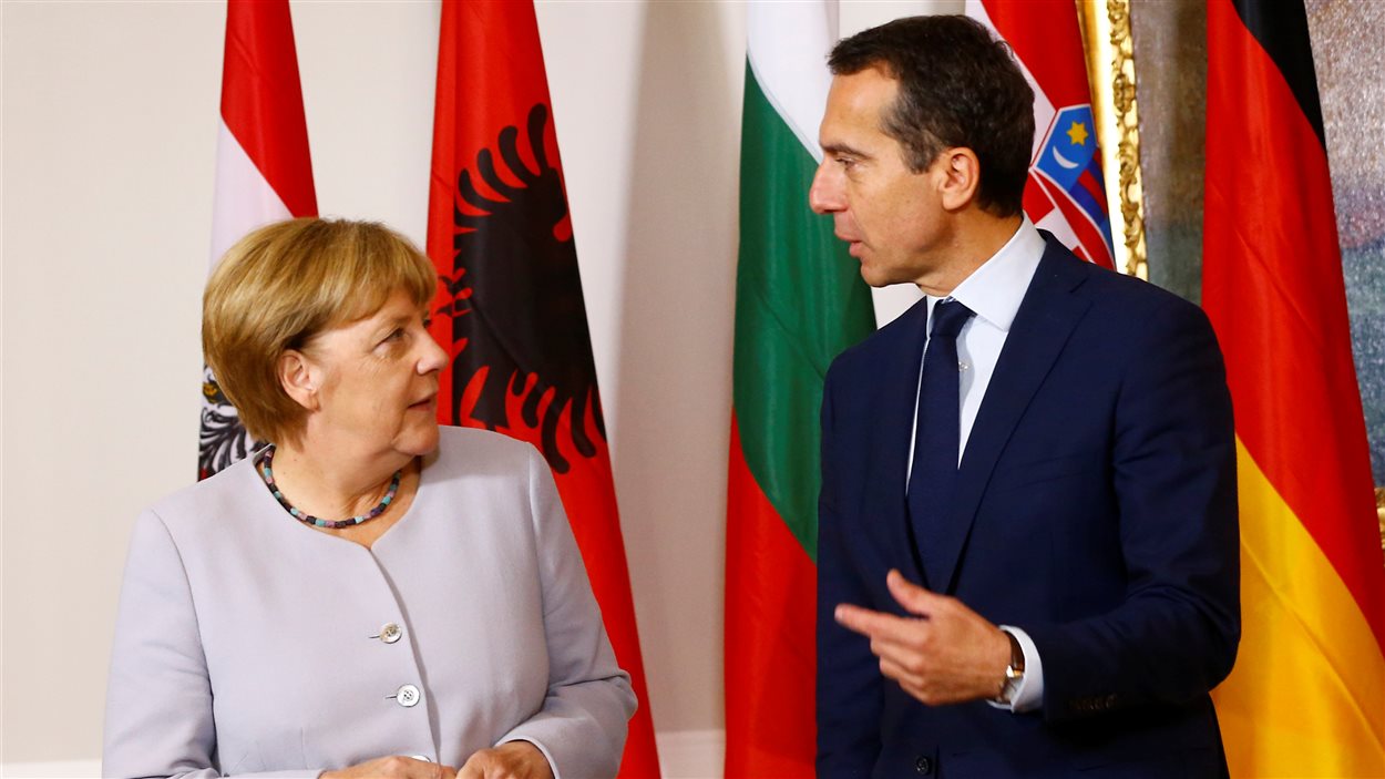 La chancelière allemande Angela Merkel et le chancelier autrichien Christian Kern à la rencontre de Vienne.