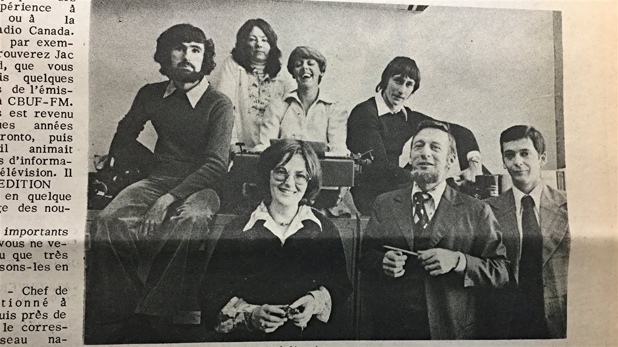 Équipe des nouvelles régionales de Radio-Canada Colombie-Britannique en 1976