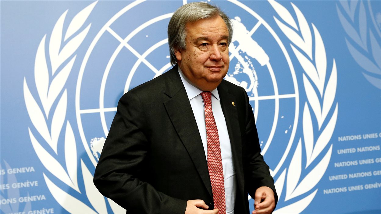 Le Portugais Antonio Guterres, lors d'une conférence de presse aux Nations unies à Genève. (archives)