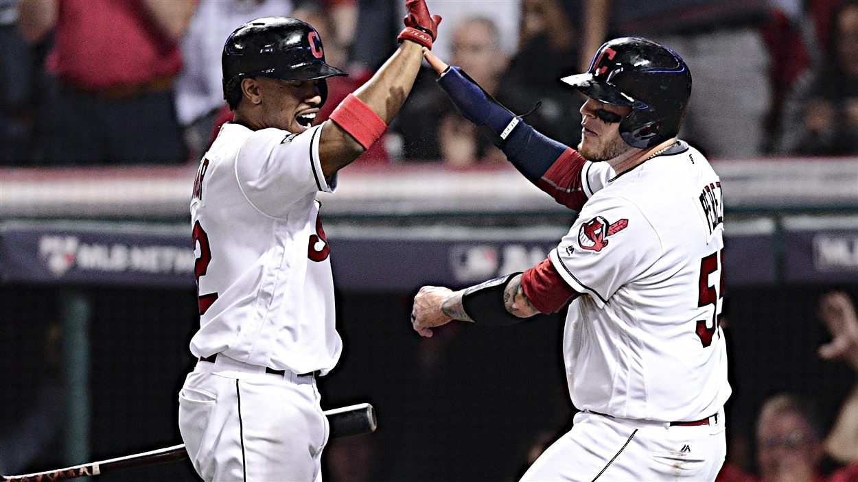 Francisco Lindor et Roberto Perez des Indians