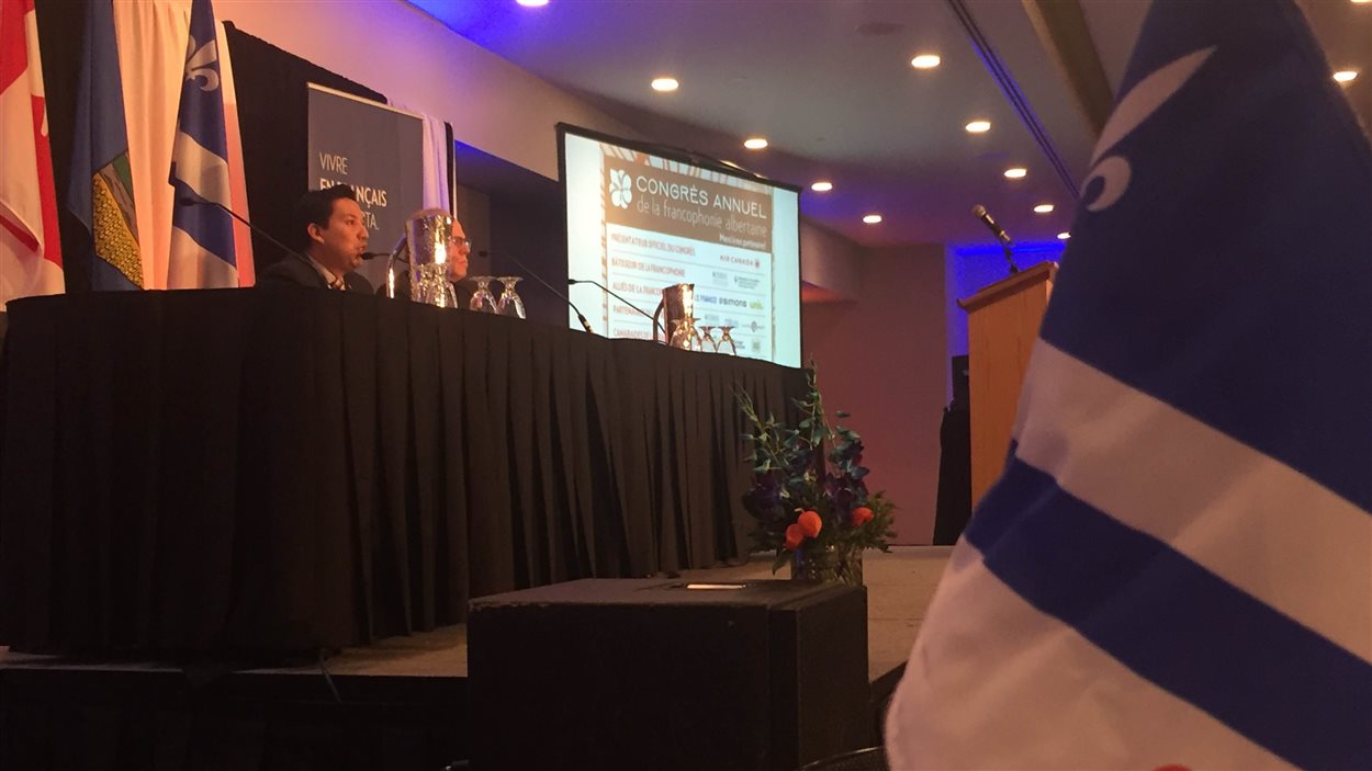 Le ministre de la Culture et du Tourisme, Ricardo Miranda, lors du congrès annuel de l'ACFA à Edmonton.