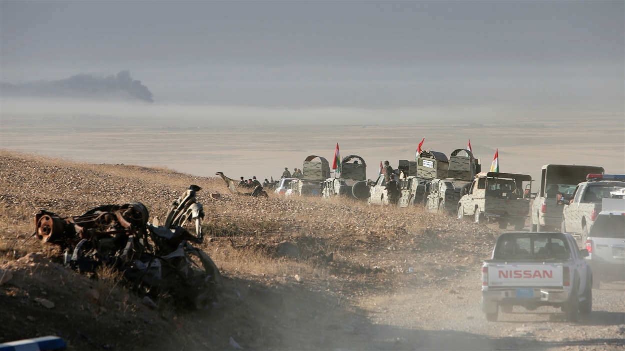 Les forces peshmergas avancent dans l'est de Mossoul, en Irak.