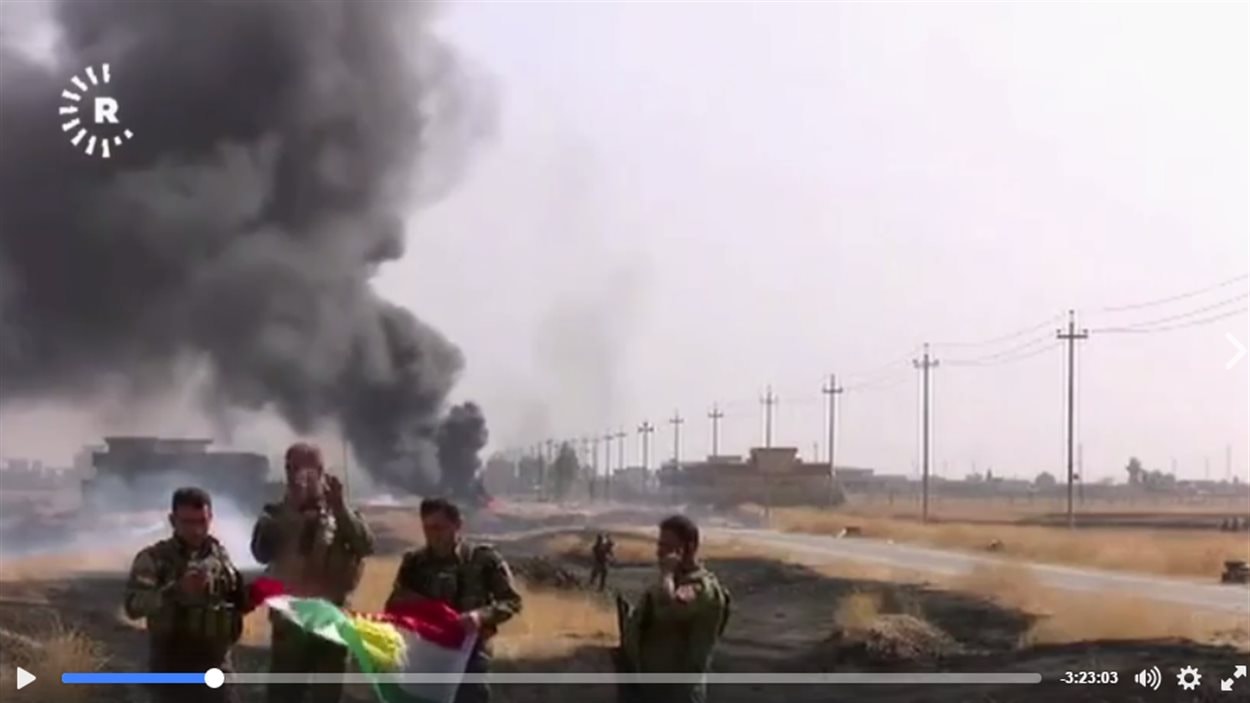 Des images de l'Agence de presse kurde Rudaw diffusées en direct sur la page Facebook d'Al Jazeera English.
