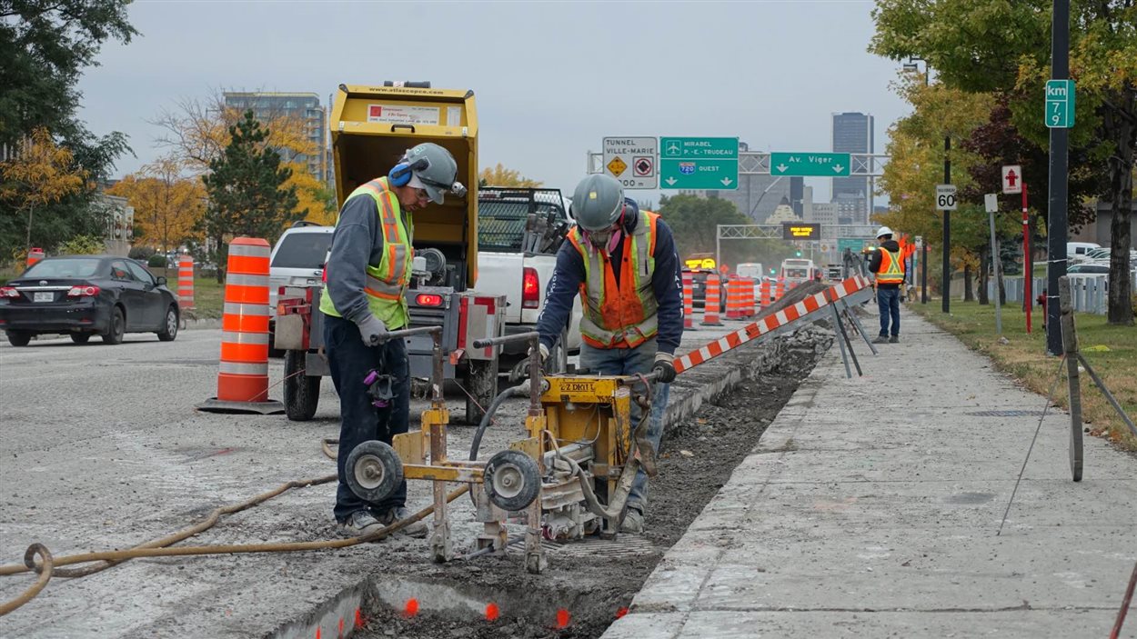 Travaux dans les rues de Montréal
