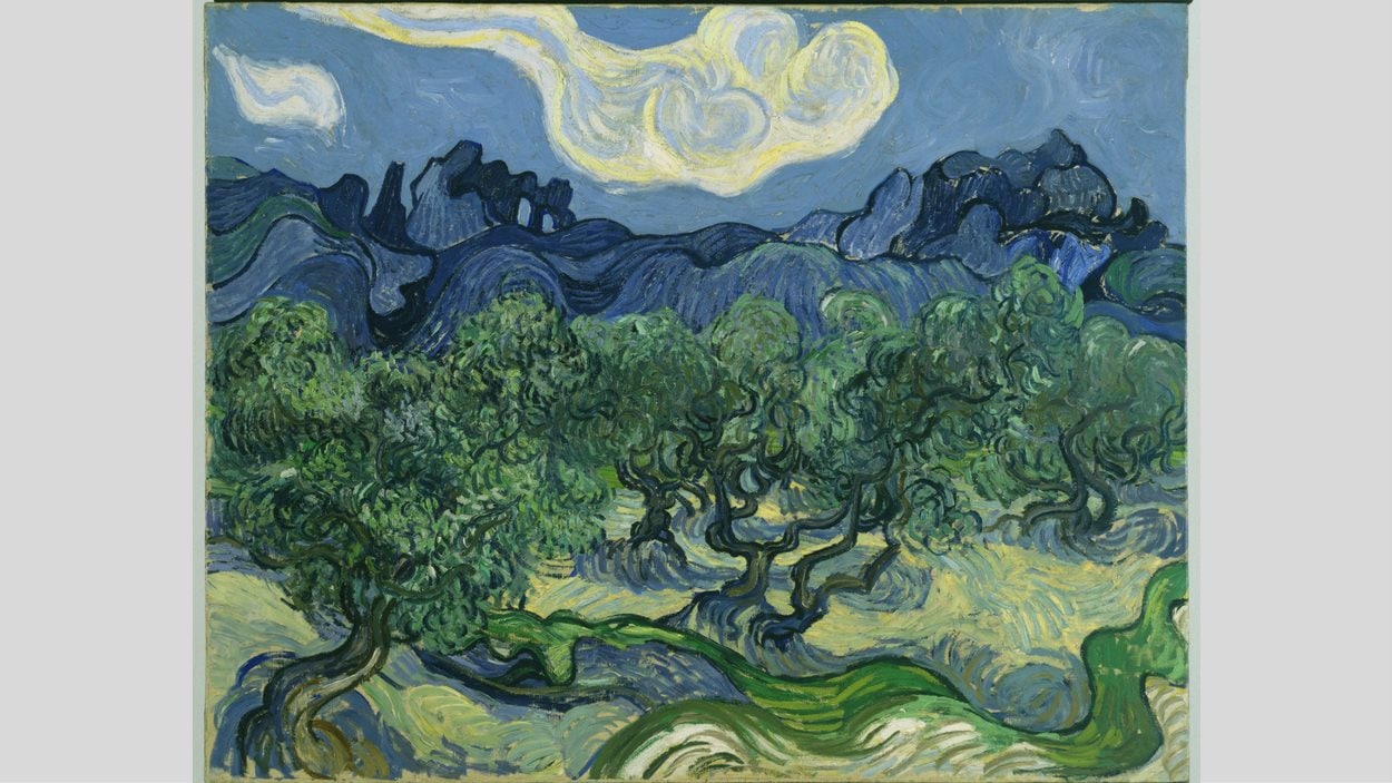 Tableau : Oliviers avec les Alpilles dans le fond de Vincent Van Gogh - 1889 - Huile sur toile 72.6 x 91.4 cm