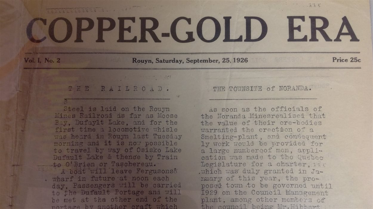 L Histoire Des Journaux A Rouyn Noranda Du Copper Gold Era A La Frontiere Radio Canada Ca