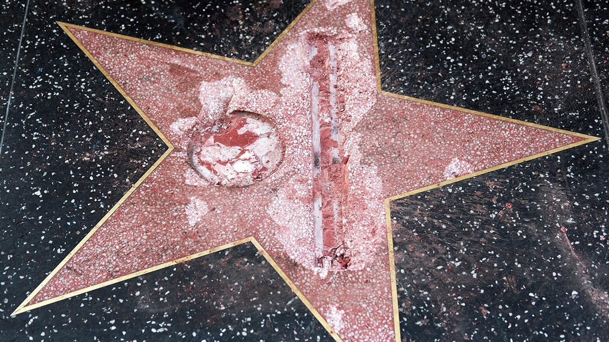 L'étoile vandalisée de Donald Trump à Hollywood