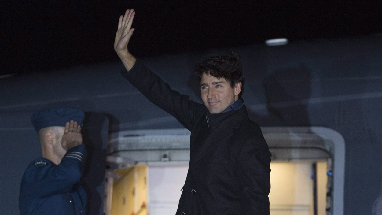 Le premier ministre canadien Justin Trudeau en route vers la Belgique.