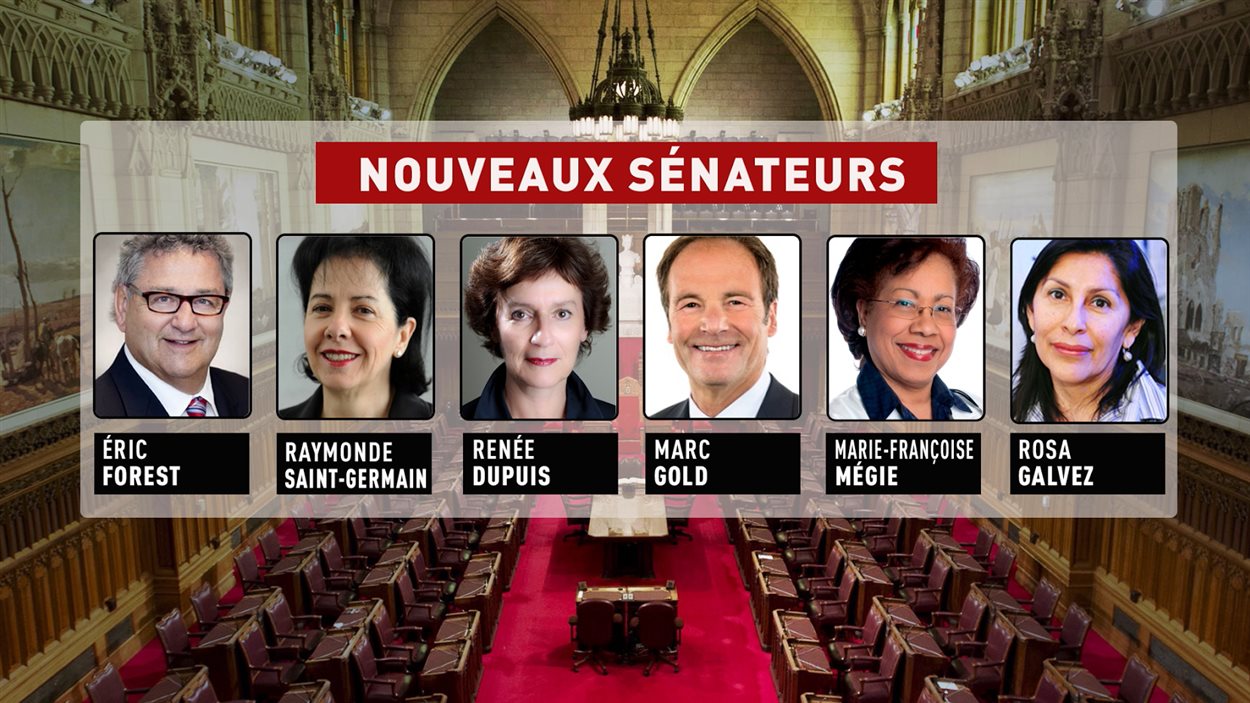 UIne photo des 6 nouveaux sénateurs québécois