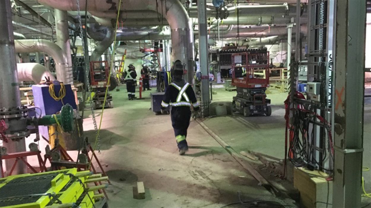 Le chantier de la machine 10 de l'usine Kruger à Trois-Rivières.