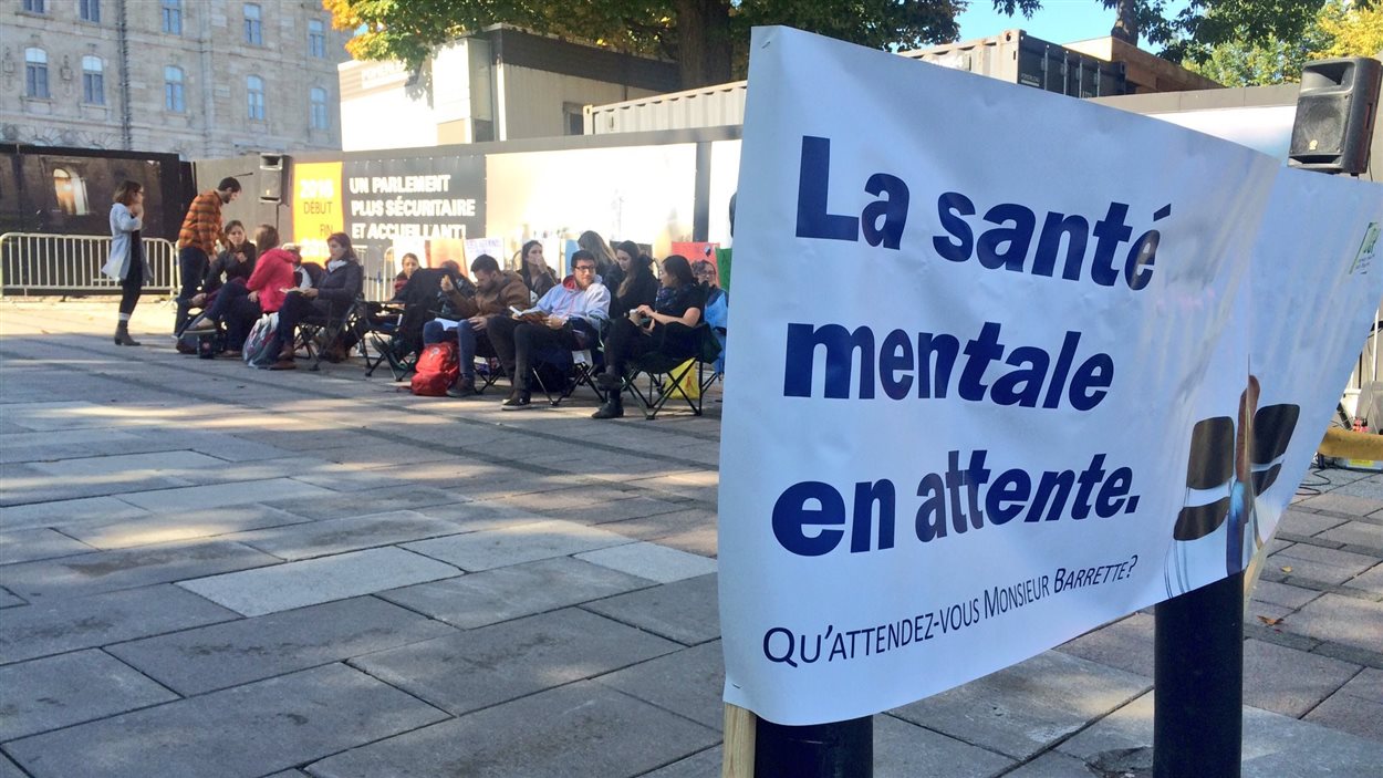 Les doctorants en psychologie ont manifesté devant l'Assemblée nationale le 6 octobre.