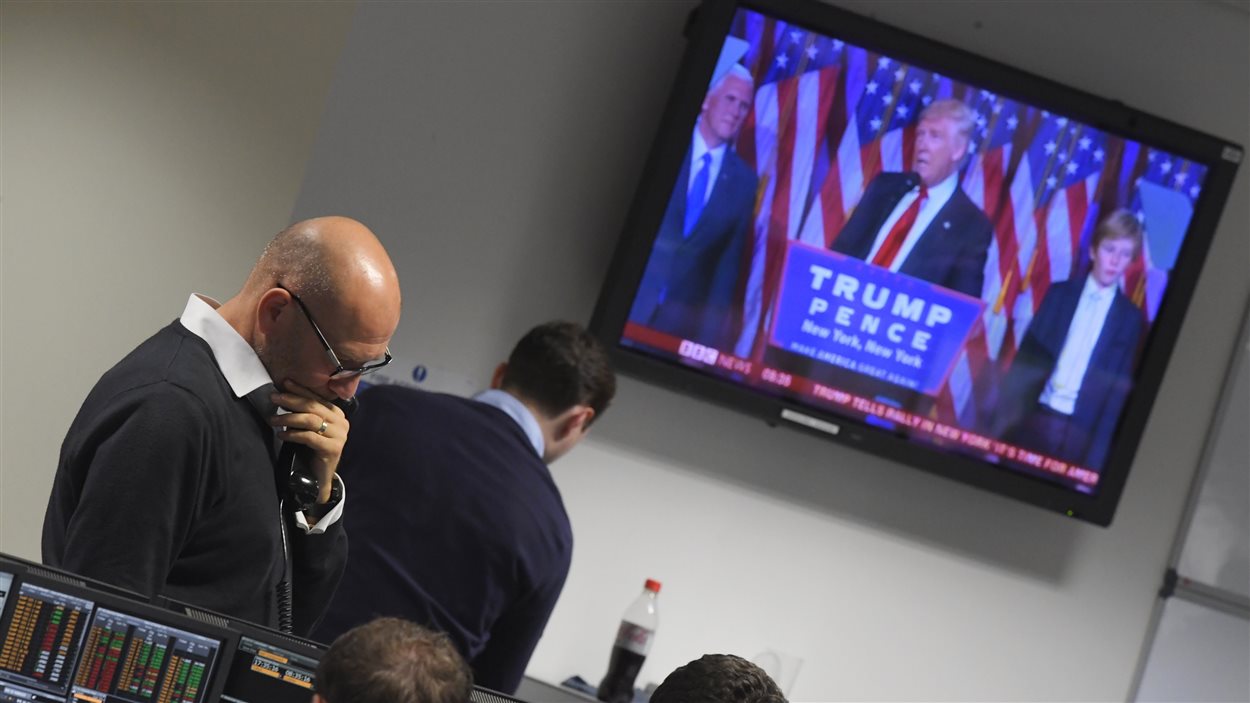Un opérateur de marché le soir de la victoire de Donald Trump