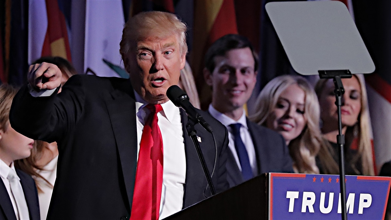 Donald Trump pendant son discours de vict
