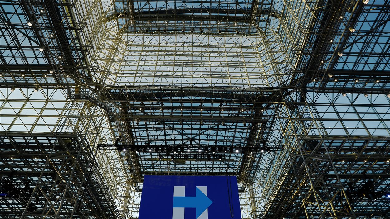 Le plafond de verre du Jacob K. Javits Convention Center, où Hillary Clinton, pensait célébrer sa victoire.