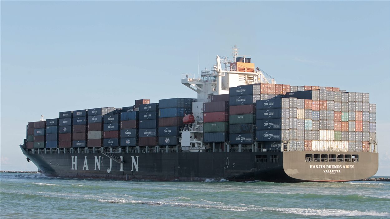 Un navire de la compagnie coréenne en faillite Hanjin.