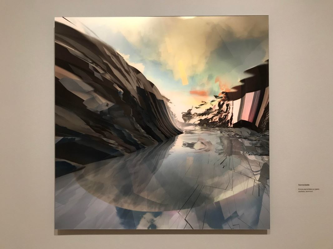 Une oeuvre abstraite, qui semble représenter des glaciers.